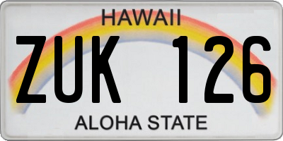 HI license plate ZUK126
