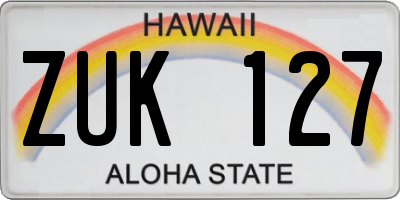 HI license plate ZUK127
