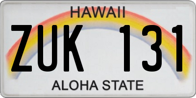 HI license plate ZUK131