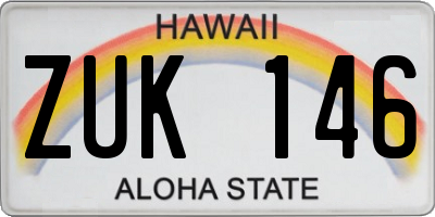 HI license plate ZUK146