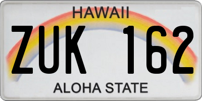 HI license plate ZUK162