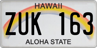 HI license plate ZUK163