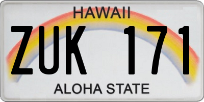 HI license plate ZUK171