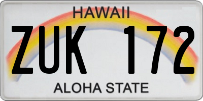 HI license plate ZUK172