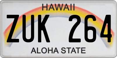 HI license plate ZUK264