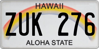 HI license plate ZUK276