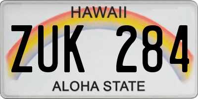 HI license plate ZUK284