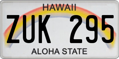 HI license plate ZUK295