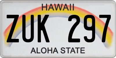 HI license plate ZUK297