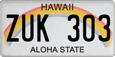 HI license plate ZUK303