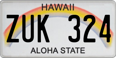 HI license plate ZUK324
