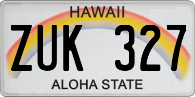 HI license plate ZUK327