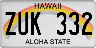 HI license plate ZUK332
