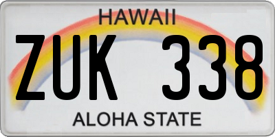 HI license plate ZUK338