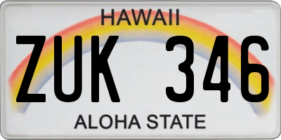 HI license plate ZUK346