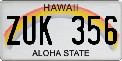 HI license plate ZUK356