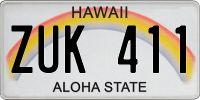 HI license plate ZUK411