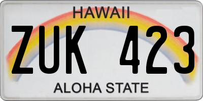 HI license plate ZUK423