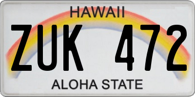 HI license plate ZUK472