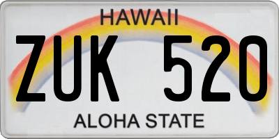 HI license plate ZUK520