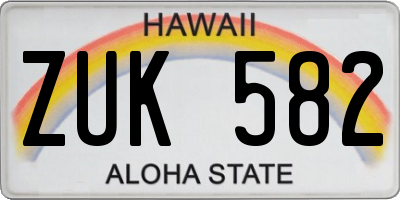 HI license plate ZUK582