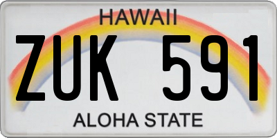 HI license plate ZUK591