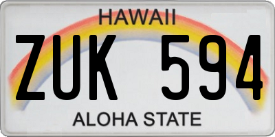 HI license plate ZUK594
