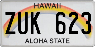 HI license plate ZUK623