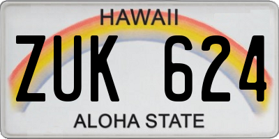 HI license plate ZUK624
