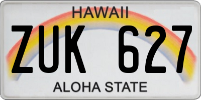 HI license plate ZUK627