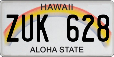 HI license plate ZUK628