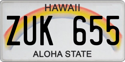 HI license plate ZUK655