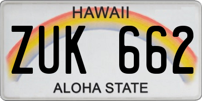HI license plate ZUK662