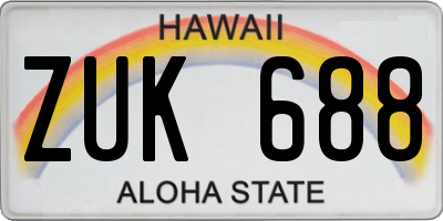 HI license plate ZUK688
