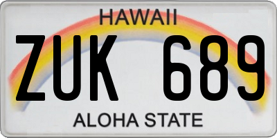 HI license plate ZUK689