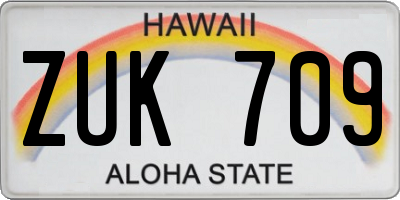 HI license plate ZUK709