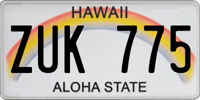 HI license plate ZUK775
