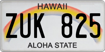 HI license plate ZUK825