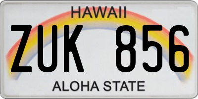 HI license plate ZUK856