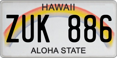 HI license plate ZUK886