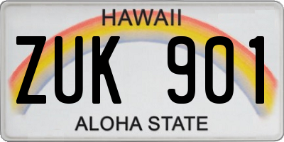 HI license plate ZUK901