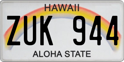 HI license plate ZUK944