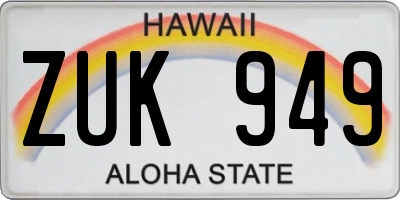 HI license plate ZUK949