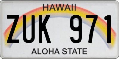 HI license plate ZUK971