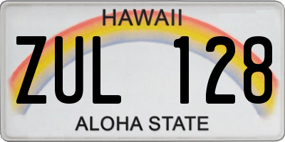 HI license plate ZUL128