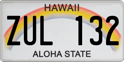 HI license plate ZUL132