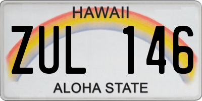HI license plate ZUL146