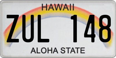HI license plate ZUL148