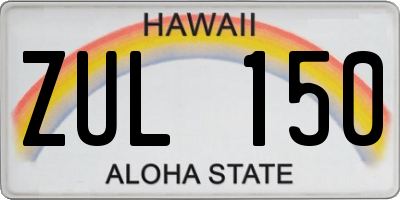 HI license plate ZUL150