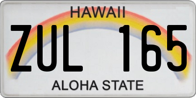 HI license plate ZUL165